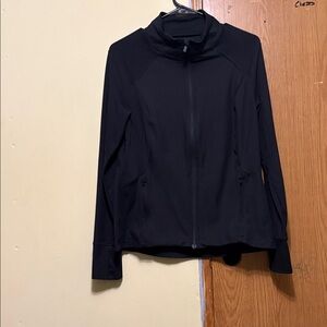 All in Motion Black Athletic Jacket L Thumb Holes Zip Pockets
